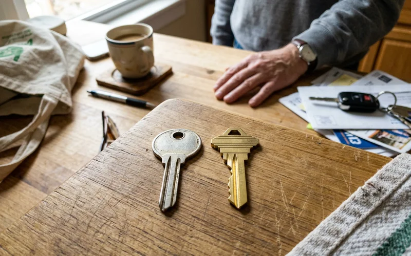 Worn key compared with a newly cut one